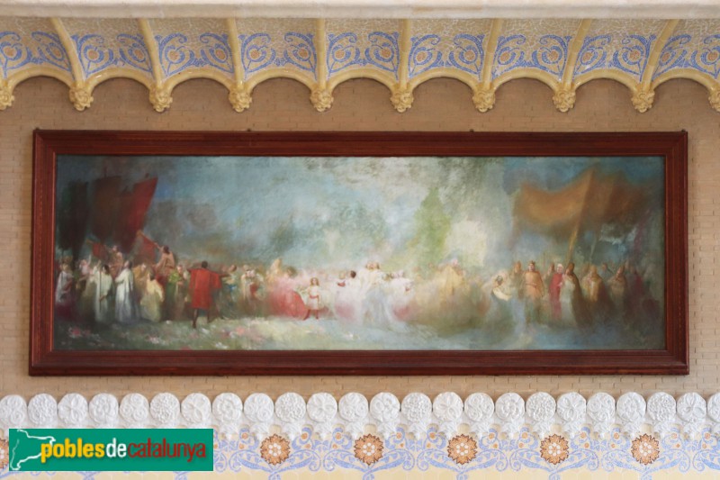 Hospital de Sant Pau - Sala Domènech i Montaner. Quadre d'Aleix Clapés (Foto: Albert Esteves, 2021) Hospital de Sant Pau - Sala Domènech i Montaner. Quadre d'Aleix Clapés