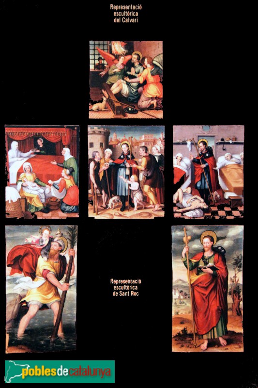 Hospitalet de Llobregat - Retaule de sant Roc, reconstrucció hipotètica Hospitalet de Llobregat - Retaule de sant Roc, reconstrucció hipotètica