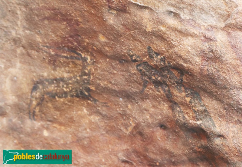 El Cogul - Pintures rupestres de la Cova dels Moros (Foto: Albert Esteves, 2021) El Cogul - Pintures rupestres de la Cova dels Moros