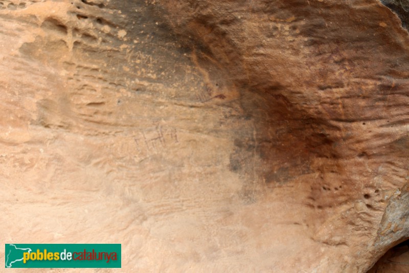 El Cogul - Pintures rupestres de la Cova dels Moros (Foto: Albert Esteves, 2021) El Cogul - Pintures rupestres de la Cova dels Moros