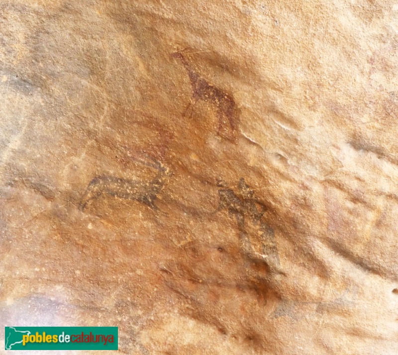 El Cogul - Pintures rupestres de la Cova dels Moros (Foto: Valentí Pons, 2021) El Cogul - Pintures rupestres de la Cova dels Moros