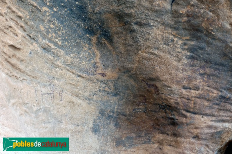 El Cogul - Pintures rupestres de la Cova dels Moros (Foto: Valentí Pons, 2021) El Cogul - Pintures rupestres de la Cova dels Moros