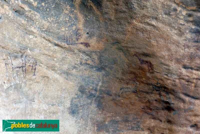 El Cogul - Pintures rupestres de la Cova dels Moros (Foto: Valentí Pons, 2021) El Cogul - Pintures rupestres de la Cova dels Moros