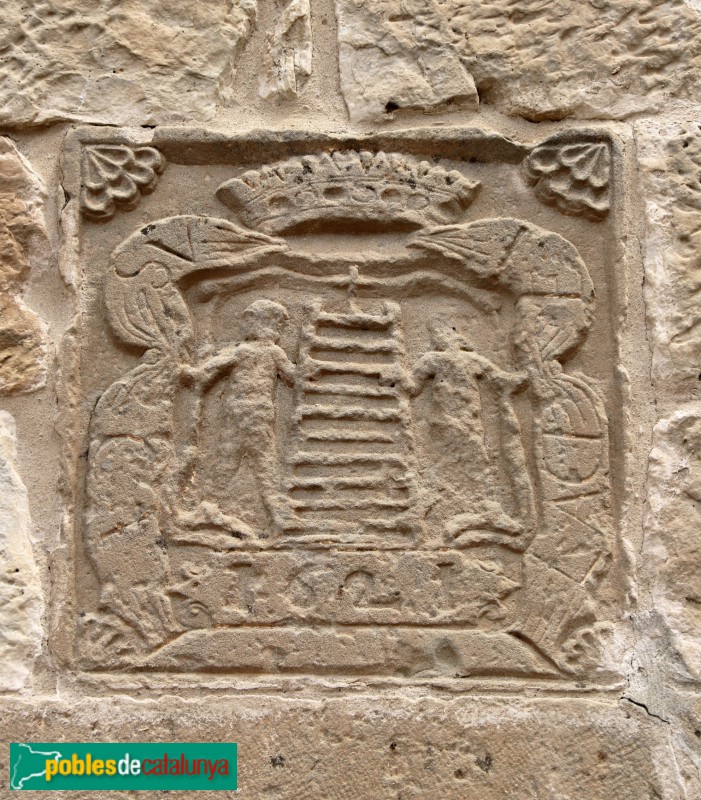 Castelldans - Escut d'Escaladei (Foto: Albert Esteves, 2021) Castelldans - Escut d'Escaladei