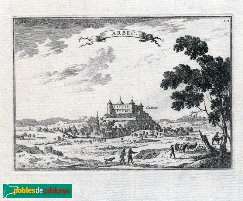 Arbeca - Castell - <i>Gravat per Sébastien de Pontault (1668). Institut d'Estudis Ilerdencs. Servei d'Arxiu i Llegats</i> Arbeca - Castell - <i>Gravat per Sébastien de Pontault (1668). Institut d'Estudis Ilerdencs. Servei d'Arxiu i Llegats</i>