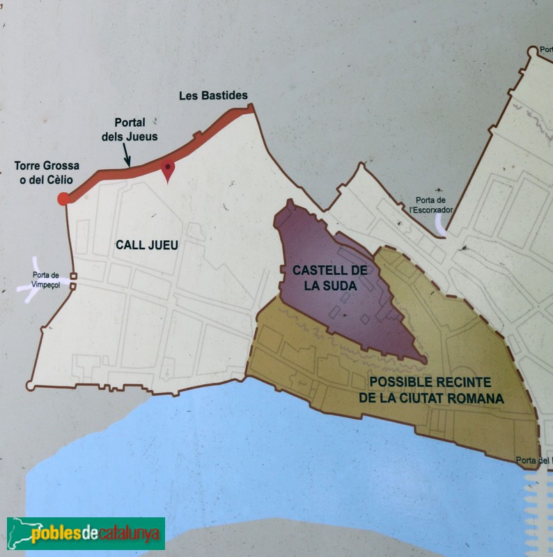 Tortosa - Call Jueu. Plànol medieval (Foto: Albert Esteves, 2021) Tortosa - Call Jueu. Plànol medieval