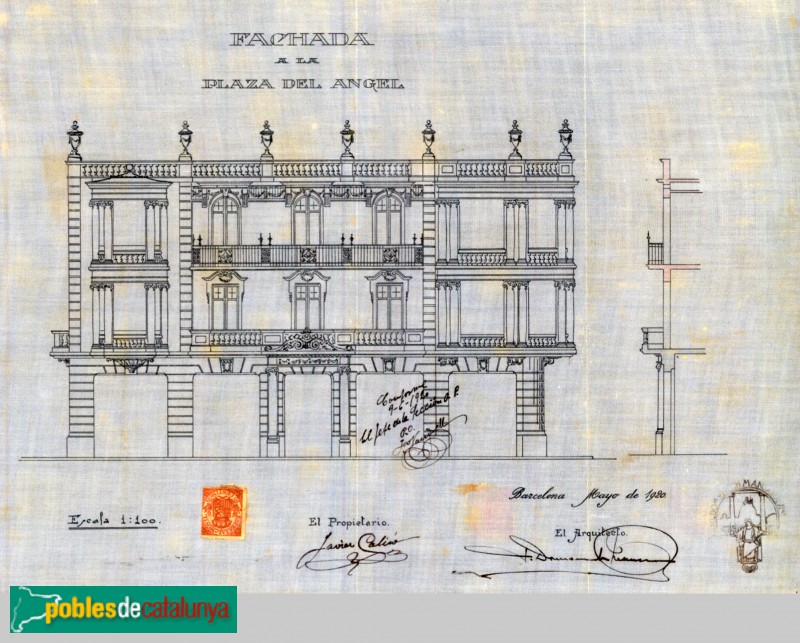 Barcelona - Via Laietana, 25. Plànol (Arxiu Municipal Contemporani de Barcelona) Barcelona - Via Laietana, 25. Plànol (Arxiu Municipal Contemporani de Barcelona)