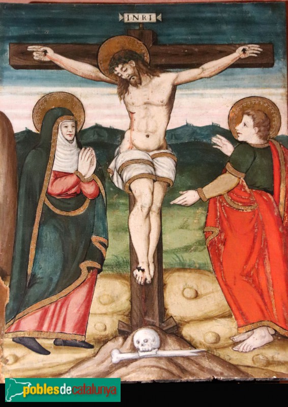 Retaule de Sant Sebastià de Montmajor. Calvari (Foto: Albert Esteves, 2022) Retaule de Sant Sebastià de Montmajor. Calvari