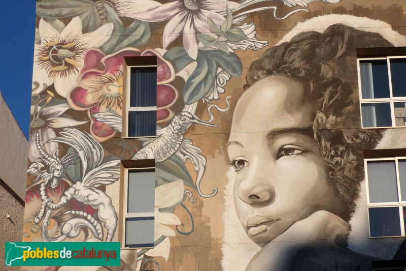 Vilanova i la Geltrú - Mural de la plaça del Mercat (Foto: Valentí Pons, 2022) Vilanova i la Geltrú - Mural de la plaça del Mercat