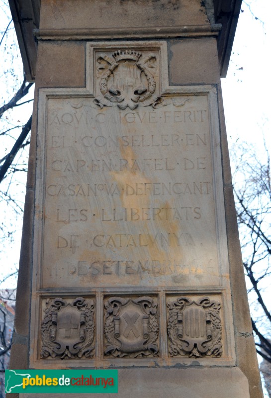 Barcelona - Monument a Rafael Casanova (Foto: Albert Esteves, 2022) Barcelona - Monument a Rafael Casanova