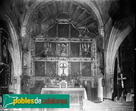 Sant Celoni - Sant Esteve d'Olzinelles. Altar Major (Foto: Jaume Biosca -Arxiu fotogràfic Centre Excursionista de Catalunya-, 1935) Sant Celoni - Sant Esteve d'Olzinelles. Altar Major