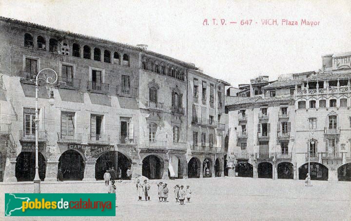 Vic - Plaça Major. Postal antiga Vic - Plaça Major. Postal antiga
