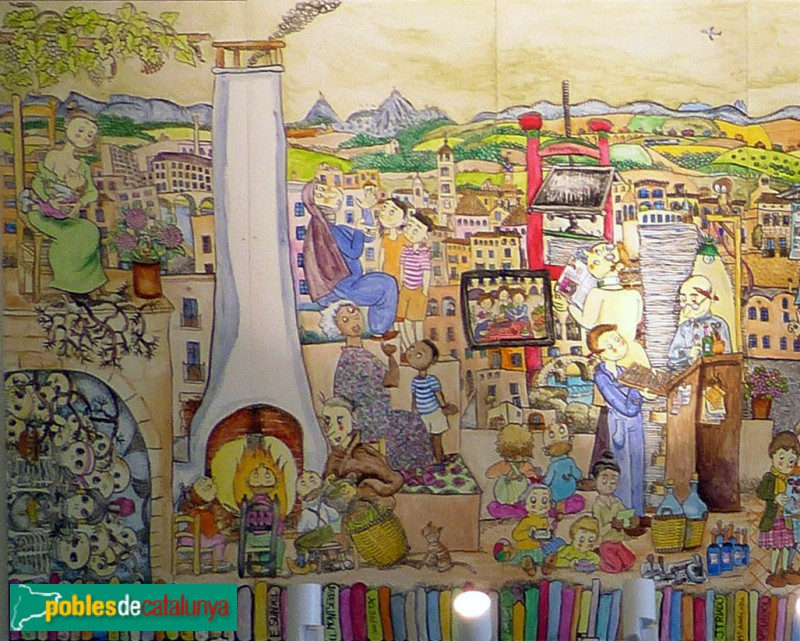 Vic - Biblioteca Pilarin Bayés. Mural (Foto: Graciel·la Vidal, 2022) Vic - Biblioteca Pilarin Bayés. Mural
