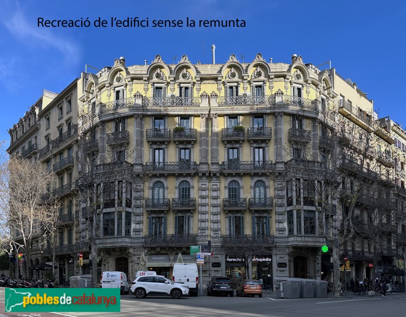 Barcelona - Diputació, 222. Recreació eliminant la remunta (Foto: Albert Esteves, 2023) Barcelona - Diputació, 222. Recreació eliminant la remunta