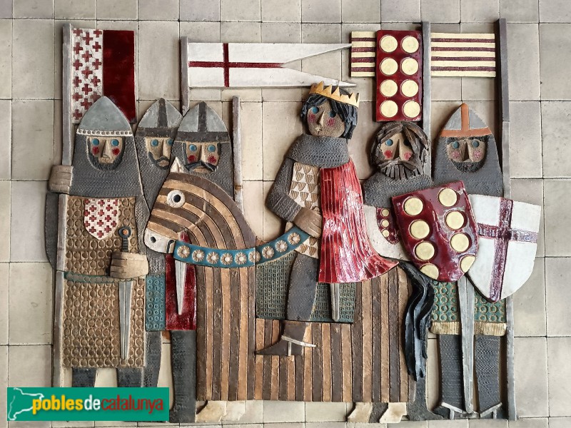 Barcelona - Consell de Cent, 204. Mural dels guerrers medievals (Foto: Anna Corcoll, 2022) Barcelona - Consell de Cent, 204. Mural dels guerrers medievals