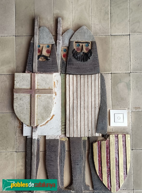 Barcelona - Consell de Cent, 204. Mural dels guerrers medievals (Foto: Anna Corcoll, 2022) Barcelona - Consell de Cent, 204. Mural dels guerrers medievals