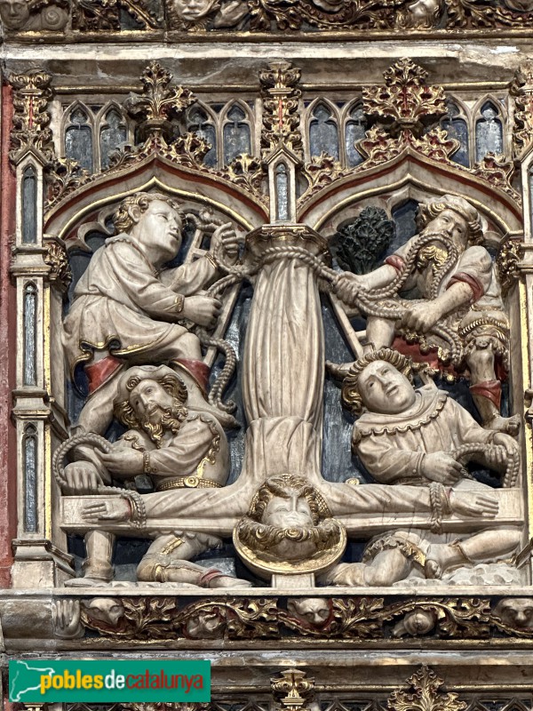 Vic - Catedral de Sant Pere. Retaule major. Crucifició de sant Pere