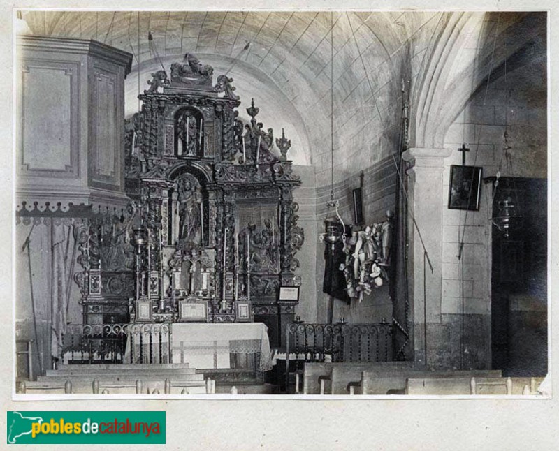 Campins - Església de Sant Joan (Foto: Antoni Gallardo -Arxiu Fotogràfic Centre Excursionista de Catalunya-, 1874-1914) Campins - Església de Sant Joan