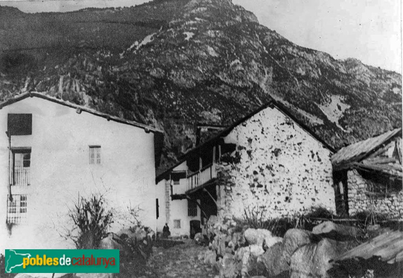 Nucli urbà de Barruera (Foto: <i>Josep Danés -Arxiu Fotogràfic Centre Excursionista de Catalunya-</i>, 1909-36) Nucli urbà de Barruera