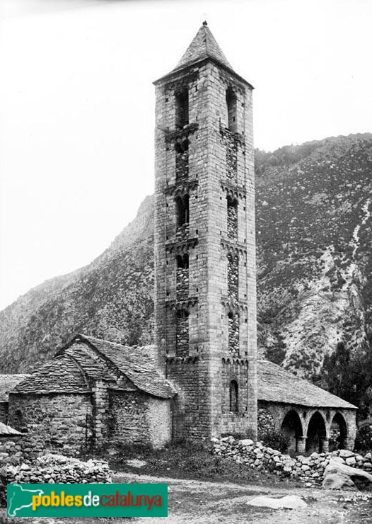 Església de Santa Eulàlia d'Erill la Vall (Foto: <i>Juli Soler -Arxiu Fotogràfic Centre Excursionista de Catalunya-</i>, 1900-1914) Església de Santa Eulàlia d'Erill la Vall