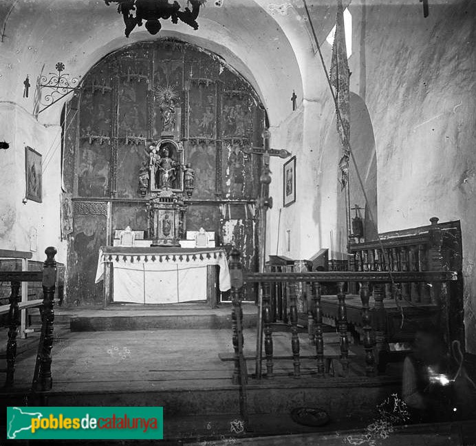 Església de Santa Eulàlia d'Erill la Vall (Foto: <i>Josep Salvany -Fons Salvany, Biblioteca de Catalunya-</i>, 1920) Església de Santa Eulàlia d'Erill la Vall