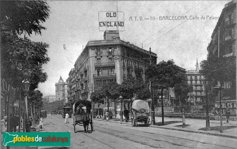 Barcelona - Pelai, 11, edifici anterior (Foto: Fons Cuyàs (ICGC), 1901) Barcelona - Pelai, 11, edifici anterior