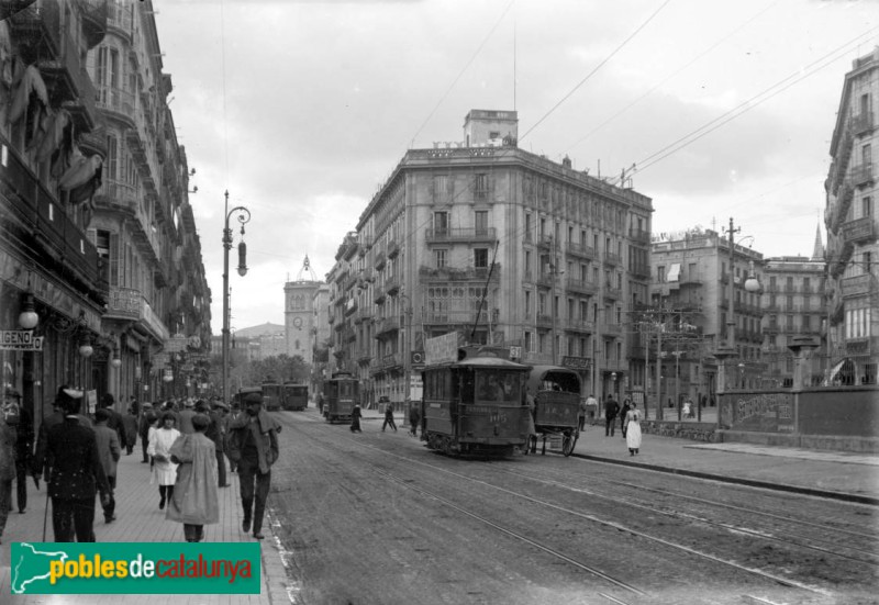 Barcelona - Pelai, 11, edifici anterior (Foto: Fons Cuyàs (ICGC), 1910) Barcelona - Pelai, 11, edifici anterior