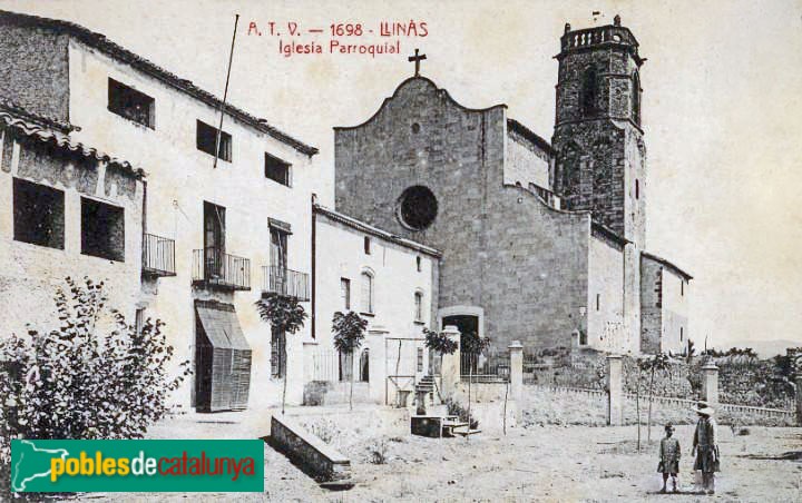 Llinars del Vallès - Església de Santa Maria. Postal antiga Llinars del Vallès - Església de Santa Maria. Postal antiga