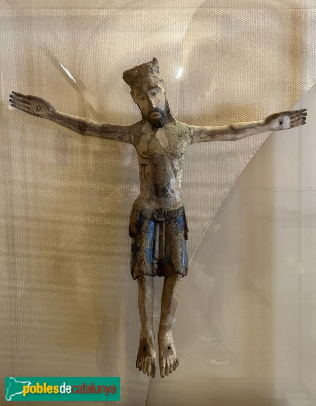 Museu del Monestir de Sant Cugat. Crist del segle XIII (Foto: Albert Esteves, 2023) Museu del Monestir de Sant Cugat. Crist del segle XIII
