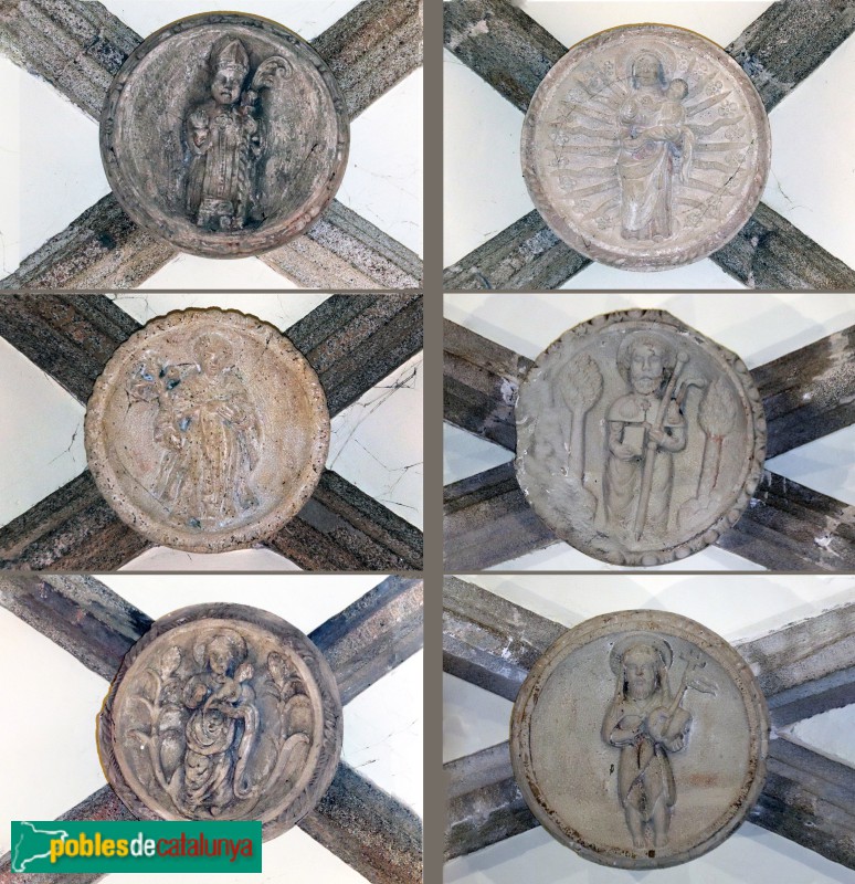 Sant Pere de Vilamajor - Església de Sant Pere. Claus de volta (Foto: Albert Esteves, 2023) Sant Pere de Vilamajor - Església de Sant Pere. Claus de volta