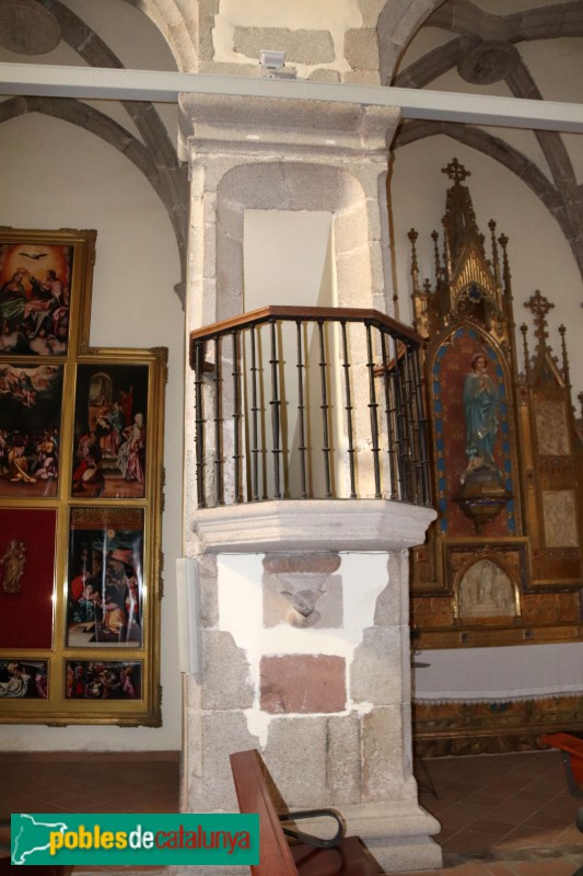 Sant Pere de Vilamajor - Església de Sant Pere. Púlpit (Foto: Albert Esteves, 2023) Sant Pere de Vilamajor - Església de Sant Pere. Púlpit