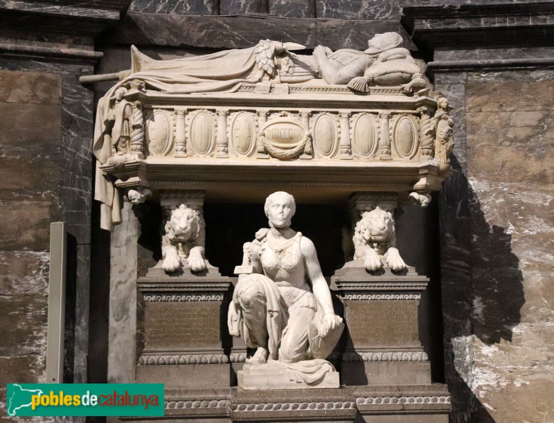 Girona - Església de Sant Feliu. Monument a les Heroïnes de Santa Bàrbara