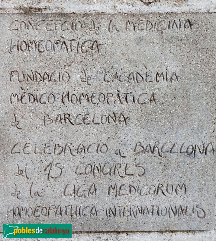 Barcelona - Monument al Doctor Hahnemann (Foto: Anna Corcoll, 2022) Barcelona - Monument al Doctor Hahnemann