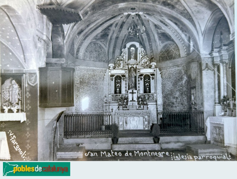 Quart - Església de Sant Mateu de Montnegre. Postal antiga Quart - Església de Sant Mateu de Montnegre. Postal antiga