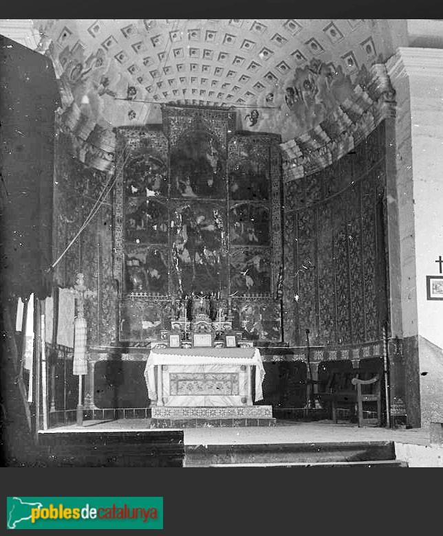 Museu d'Art de Girona - Retaule de Sant Miquel de Cruïlles al seu emplaçament original (Foto: Josep Salvany -Fons Salvany. Biblioteca de Catalunya-, 1917) Museu d'Art de Girona - Retaule de Sant Miquel de Cruïlles al seu emplaçament original