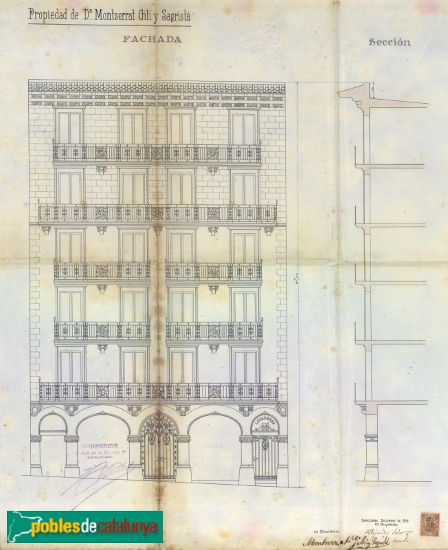 Plànol casa Blasco de Garay, 14 (Foto: Albert Esteves, 2024) Plànol casa Blasco de Garay, 14
