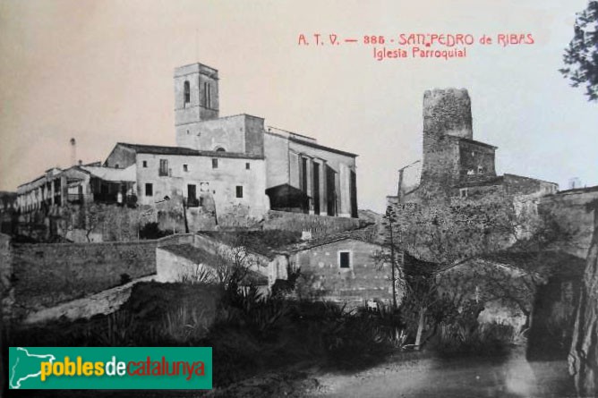 Sant Pere de Ribes - Nucli de Sota-Ribes. Postal antiga Sant Pere de Ribes - Nucli de Sota-Ribes. Postal antiga