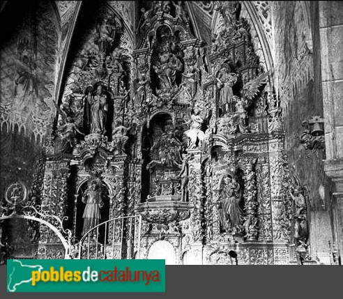 Cassà de la Selva - Església de Sant Martí. Retaule barroc (Foto: <i>Carles Fargas -Arxiu Fotogràfic Centre Excursionista de Catalunya-</i>, 1921) Cassà de la Selva - Església de Sant Martí. Retaule barroc