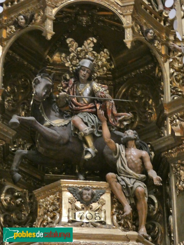 Cassà de la Selva - Església de Sant Martí. Retaule barroc reconstruït (Foto: Albert Esteves, 2025) Cassà de la Selva - Església de Sant Martí. Retaule barroc reconstruït