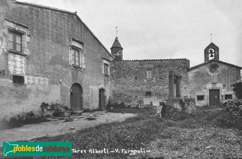 Llagostera - Torre Albertí (Foto: <i>Fons Valentí Fargnoli (INSPAI)</i>, 1918) Llagostera - Torre Albertí