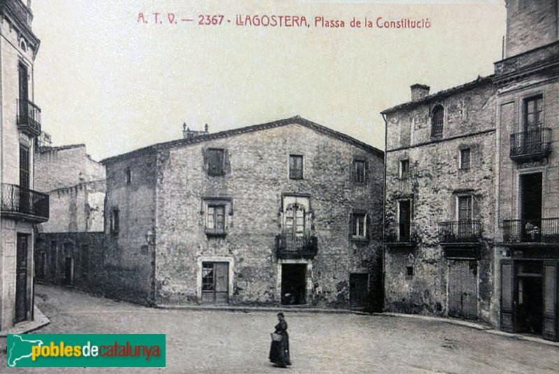 Llagostera - Casa de les Vídues, a inicis del segle XX. Postal antiga