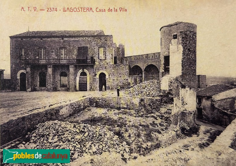 Llagostera - Castell. Postal antiga