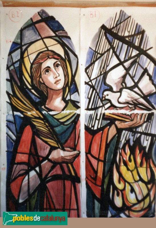 Santa Coloma de Gramenet - Església Major. Vitralls (cartró)