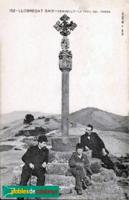 Cervelló - Creu de terme de Santa Maria. Postal antiga Cervelló - Creu de terme de Santa Maria. Postal antiga