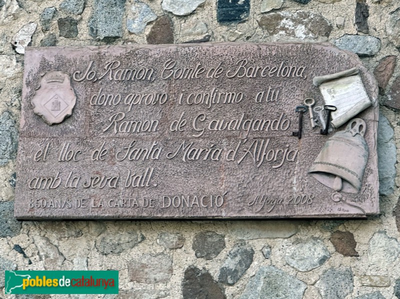 Alforja - Placa commemorativa a la plaça del Castell