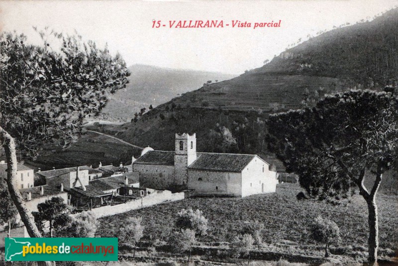 Vallirana - Església de Sant Mateu. Postal antiga
