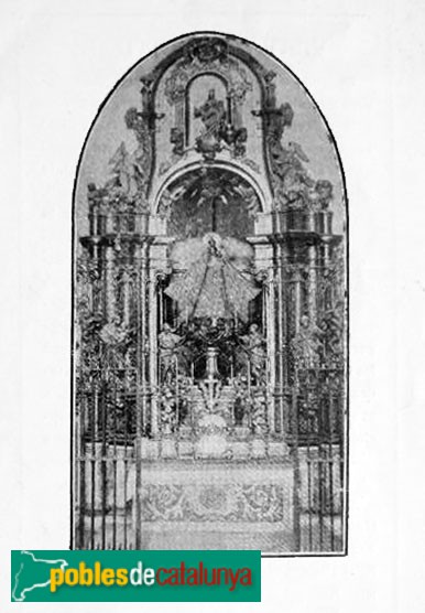 Alforja - Santuari de Puigcerver. Retaule barroc desaparegut. Làmina antiga