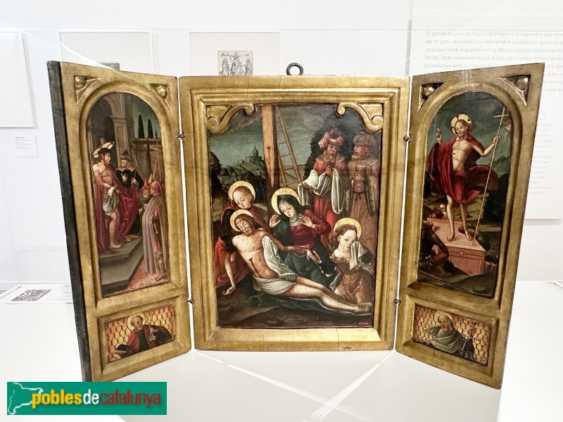Museu del Renaixement - Anònim aragonès. Tríptic amb el Plany de Crist mort (1510-50)