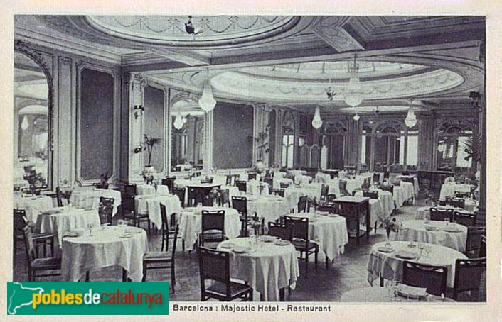 Barcelona - Hotel Majestic. Postal antiga