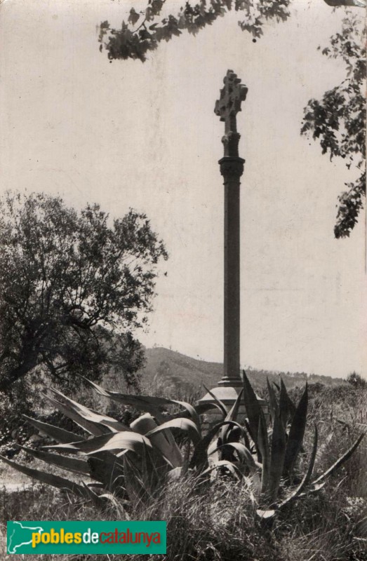 Cervelló - Creu de Ca n'Esteve. Postal antiga